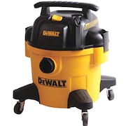 Dewalt Wet/Dry Vacuum, 6 gal., 4 HP, Poly, 1-7/8" Hose Dia., Disposable 80 cfm DXV06P