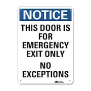 LYLE Emergency Exit Sign, English, 10" W, 14" H, Recycled Aluminum, White U5-1551-RA_10X14