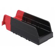 AKRO-MILS Shelf Storage Bin, Black/Red, Plastic, 11 5/8 in L x 4 1/8 in W x 4 in H, 10 lb Load Capacity 36442BLKRED