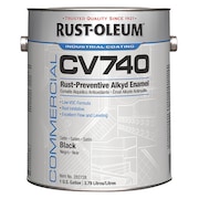 Rust-Oleum Interior/Exterior Paint, Satin, Alkyd Base, Black, 1 gal 282728