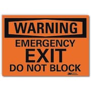 LYLE Emergency Exit Sign, English, 14" W, 10" H, Vinyl, Orange U6-1078-RD_14X10