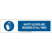 BRADY Slider Insert, Alum, Safety Gloves Rquired 140824