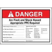 ACCUFORM Label, 7x10, Danger Arc Flash and Shock LELC333