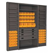 DURHAM MFG Extra-Heavy Duty Bin Cabinet, 36 in W, 72 in H, 24" D, 58 Bins DCBDLP584RDR-95