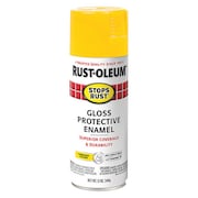 RUST-OLEUM Spray Paint, Yellow, Gloss, 12 oz 7747830