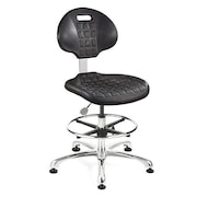 BEVCO Polyurethane Task Chair, 17-1/2" to 25", No Arms, Black 7350-BLK