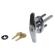 American Garage Door Supply Keyed T Handle, Chrome, 5/16 x 4-1/4 In LKTH51612