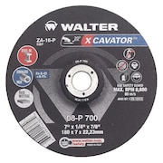 WALTER SURFACE TECHNOLOGIES Depressed Center Grinding Wheel, Type 27, 0.25 in Thick, Zirconia Alumina 08P600