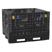 BUCKHORN Black Collapsible Bulk Container, Plastic, 36.3 cu ft Volume Capacity BN4845412010000