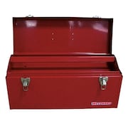 WESTWARD 20"W Steel, Red Portable Tool Box, Powder Coated, 9"H 36Y008