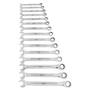 MILWAUKEE TOOL Ratcheting Combination Wrench Set, Metric, 8 mm to 22 mm Head Sizes, 12 Points, 15-Piece 48-22-9516