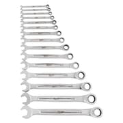 MILWAUKEE TOOL Ratcheting Combination Wrench Set, SAE, 1/4 in to 1 in Head Sizes, 12 Points, 15-Piece 48-22-9416