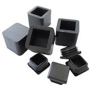 Ega Replacement Square Rubber Tips and Plastic Inserts, For 1" Tube, Pack of 4 RUBTS-S