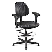 BEVCO Polyurethane Task Chair, 21" to 31", Standard, Black 7501D-AA