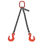 LIFT-ALL Chain Sling, Dbl Leg, 15200 lb, 3/8 In, 4 ft 38DOSW10X4
