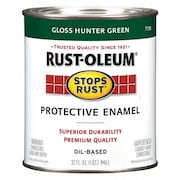 Rust-Oleum Interior/Exterior Paint, Gloss, Oil Base, Hunter Green, 1 qt 7738502