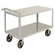 LITTLE GIANT Raised Handle Utility Cart, Steel, 2 Shelves, 2,000 lb G24366MR