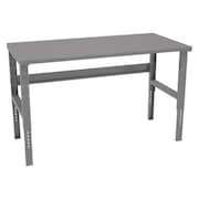 TENNSCO Bolted Workbench, Steel, 72 in W, 35-3/8 in to 41-3/8 in Height, 1,800 lb, Straight WBAT-1-3672S