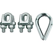 RONSTAN Wire Rope Clip and Thimble Kit, 3/16 In ID003404-05