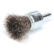 WEILER Crimped Wire End Wire Brush, Stainless Steel 90189