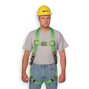 HONEYWELL MILLER Full Body Harness, Vest Style, L/XL, Polyester, Green P950QC/UGN