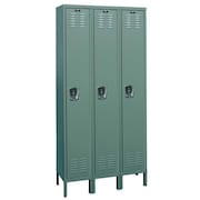 HALLOWELL Wardrobe Locker, 36 in W, 18 in D, 78 in H, (1) Tier, (3) Wide, Dark Gray U3288-1HG