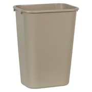 Rubbermaid Commercial 10 gal Rectangular Trash Can, Beige, 15 1/4 in Dia, None, LLDPE FG295700BEIG