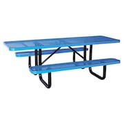ZORO SELECT Picnic Table, 96" W x62" D, Blue 4HUR9