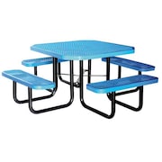 ZORO SELECT Picnic Table, 80" W x80" D, Blue 4HUV5
