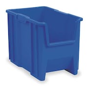 AKRO-MILS Stackable Storage Bin, Blue, Plastic, 10-7/8 in W x 12 1/2 in H, 75 lb Load Capacity 13014BLUE