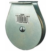 ZORO SELECT Pulley Block, Wire Rope, 1/4 in Max Cable Size, 800 lb Max Load, Zinc Plated 4JX77