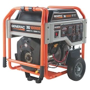 Generac Portable Generator, Gasoline, 10,000 Rated, 12,500 Surge, Electric Start, 120/240VAC, 83.3/41.7 5802
