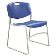 Zoro Select Stacking Chair, Plastic, Blue 4KK09