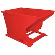 ZORO SELECT Self Dumping Hopper, Medium Duty, Red 5077 RED