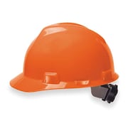 Msa Safety V-Gard Front Brim Hard Hat, Type 1, Class E, Ratchet (4-Point), Orange 475361