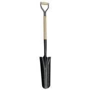 Westward 14 ga Drain Spade Shovel, Steel Blade, 30 in L Natural Wood Handle 4LVR8
