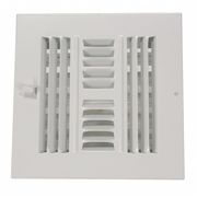 Zoro Select Sidewall/Ceiling Register, 6 X 6, White, Steel 4MJH1