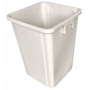 Zoro Select Square Trash Can, Beige, 16 gal Capacity, 15 1/2 in Width/Dia, 16 in Deep, 21 in Height 4PGR9