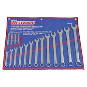 Westward Combo Wrench Set, Satin, 1/4-1-1/4 in, 17Pc 4PL92