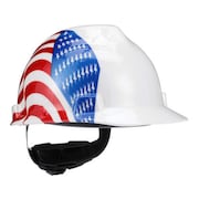MSA SAFETY Front Brim Hard Hat, Type 1, Class E, Ratchet (4-Point), Red 10050611