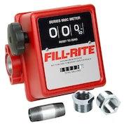 Fill-Rite Mechanical Flowmeter, Aluminum, 1 in FNPT, 5-20 GPM 807C1
