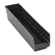 QUANTUM STORAGE SYSTEMS Shelf Storage Bin, Black, Polypropylene, 17 7/8 in L x 4.1 in W x 4 in H, 50 lb Load Capacity QSB103CO