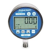 Ashcroft Digital Pressure Gauge, 0 to 3000 psi, 1/4 in MNPT, Metal, Gray 302074SD02L3000 BL
