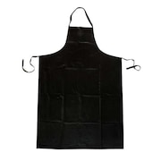 Condor Chemical Resistant Bib Apron, Polyester/SBR Rubber, 16 mil Thick, 45 in L, Black, Universal Size 4T299