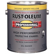 Rust-Oleum Interior/Exterior Paint, Glossy, Oil Base, SAFETY YELLOW, 1 gal 242258