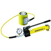 ENERPAC SCL201H, 20 Ton, 1.75 in Stroke, Low Height Hydraulic Cylinder and Hand Pump Set SCL201H