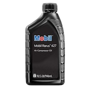 Mobil Non-Detergent Compressor Oil, Bottle, 1 qt, 30 SAE Grade, 100 ISO Viscosity Grade 123001