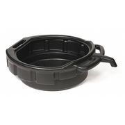 Funnel King Drain Pan, Polyethylene, 4 gal Capacity, 17 3/4 in Overall Dia, 5 1/2 in Overall Ht, Black 32953
