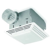 Broan Ceiling Bathroom Fan, 50 CFM, 120V AC, Duct Diameter 4 in, 1 Phase 678