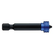 WESTWARD Magnetic Power Bit, #2 Fastening Tool Tip Size, 2 in Overall Bit Lg, 1/4 in Hex Shank, SAE, 2 Pack 40L614